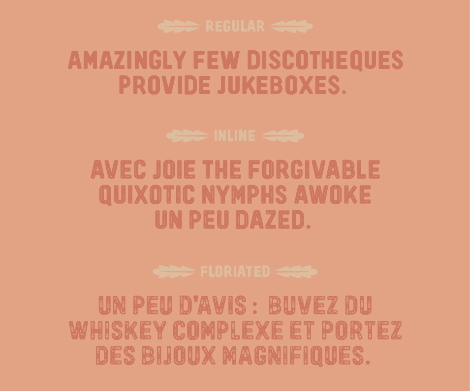A typeface in 3 styles