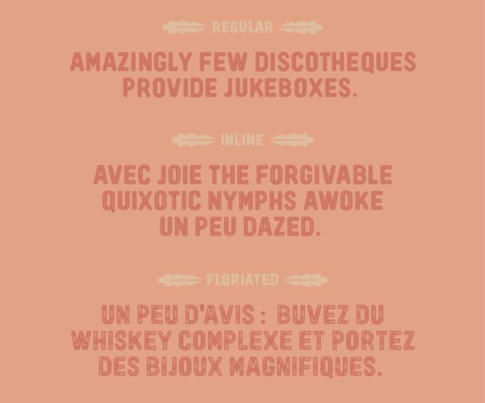 A typeface in 3 styles